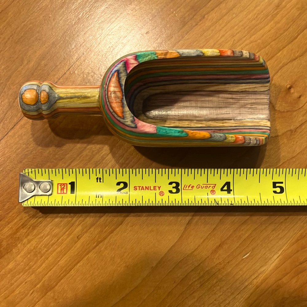 COPY - Vintage Rainbow Wood Scoop -  small